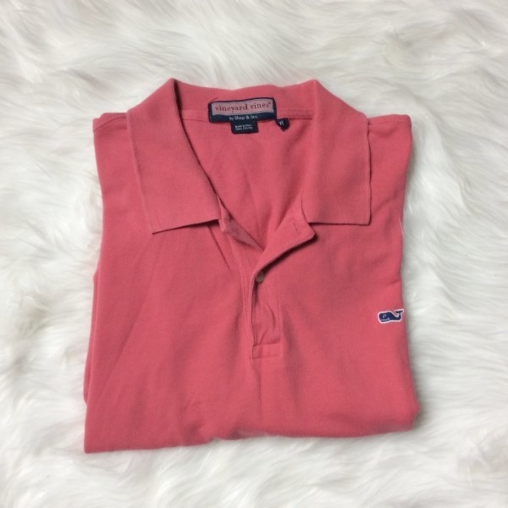 Vineyard Vines Men's Pink Polo Shirt